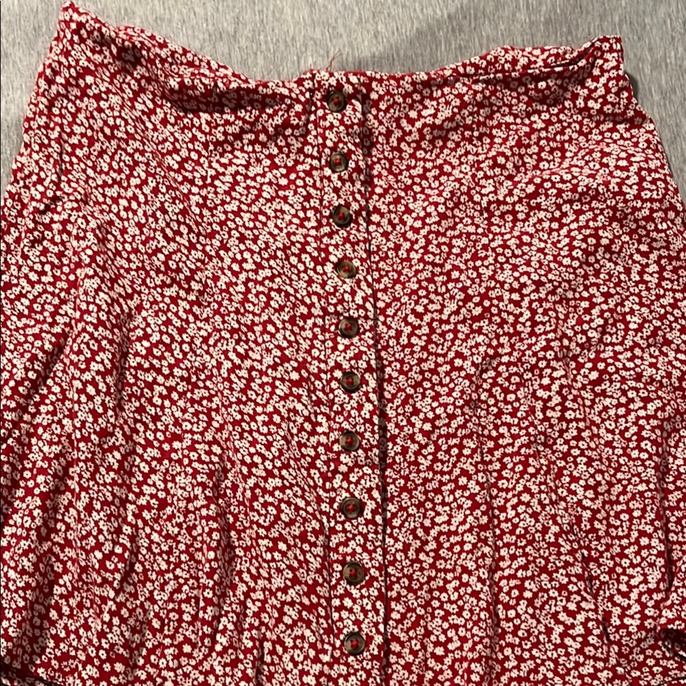 American Eagle Outfitters Red A-Line Mini Skirt